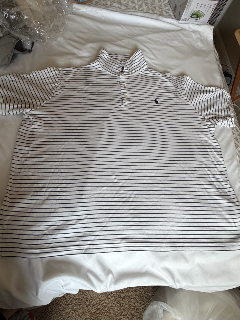 Polo by Ralph Lauren White Polo with black  Pinstripes